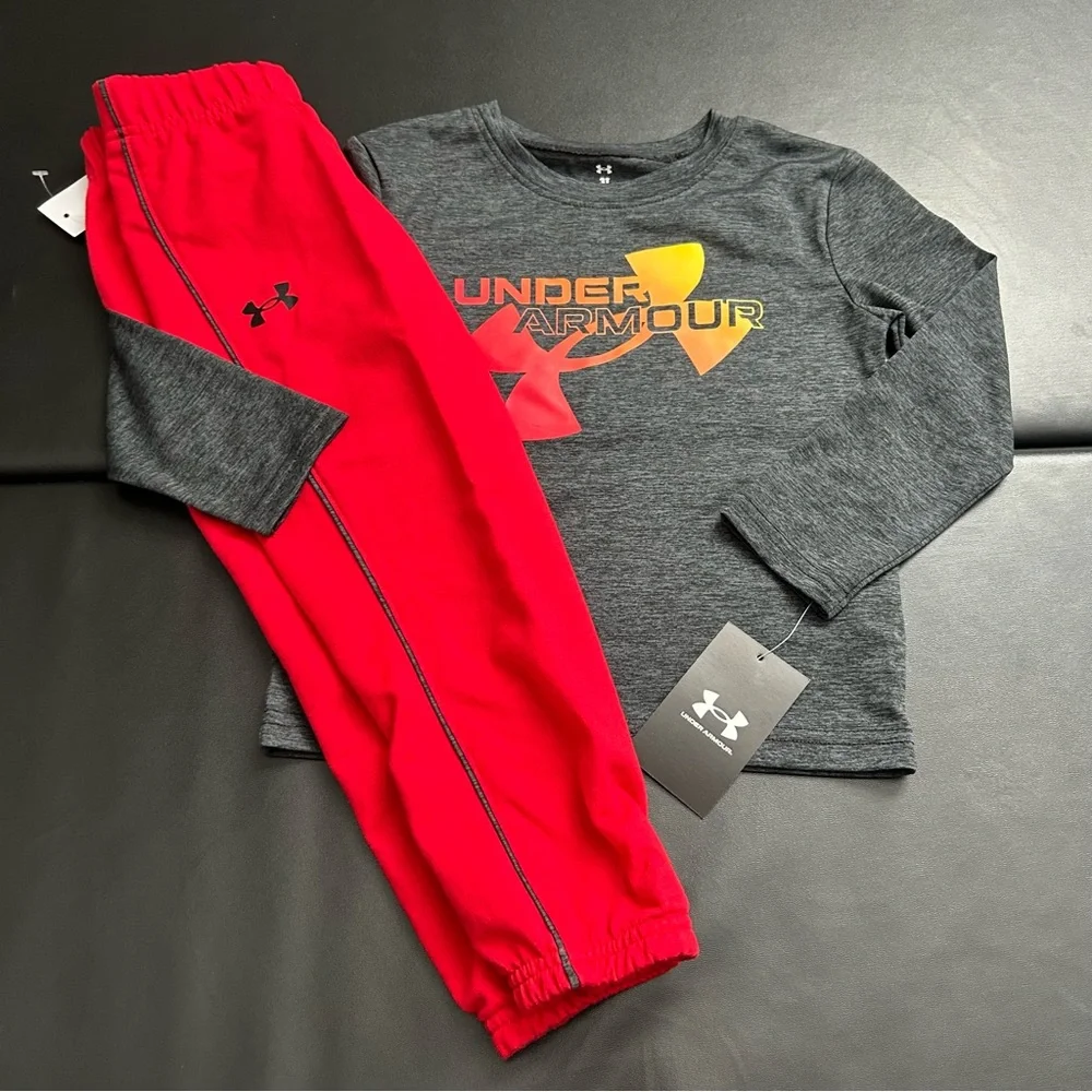 NWT Under Armour Jogger & Long Sleeve Tee Set Boys Size 3T